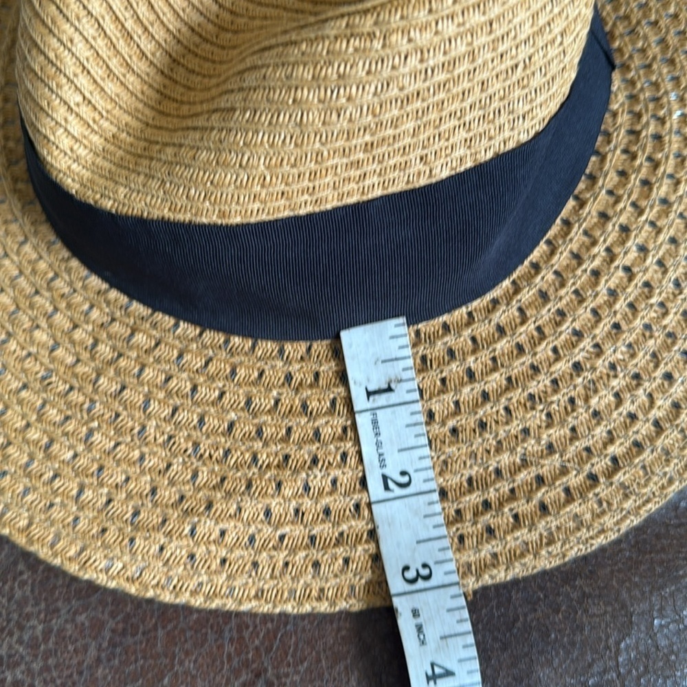Nordstrom Straw Fedora Hat with Black Band - Picture 6 of 7